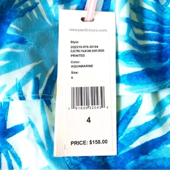 Vineyard Vines One Shoulder Electric Palm Dress Size 4 NWT - Picture 9 of 13